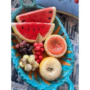 Vintage Paper Mache Fruit Bundle Set of 7 Kitchen Decor Retro Display Decorative